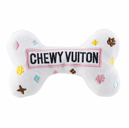 White Chewy Vuiton Bone Toy